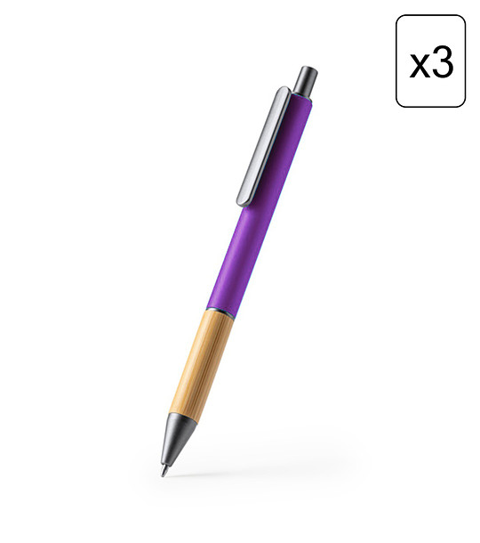 Комплект от 3 химикалки в лилаво PENTA снимка