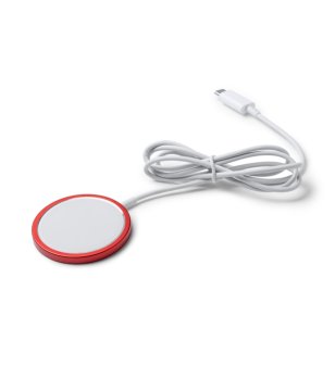 Магнитно безжично зарядно устройство WUDY в бяло и червено снимка
