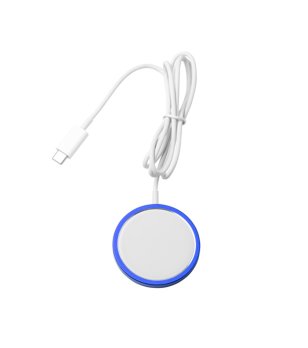 Магнитно безжично зарядно устройство WUDY в бяло и синьо снимка