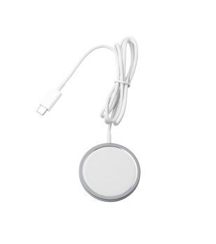 Магнитно безжично зарядно устройство WUDY в бяло и сиво снимка