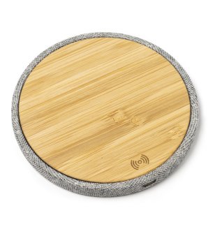 Безжично зарядно устройство от бамбук SIBON в сиво снимка