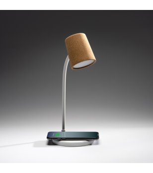 Настолна лампа с корк и вградено безжично зарядно DRAVIS снимка