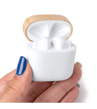 Безжични слушалки SAURO с бамбуков капак снимка