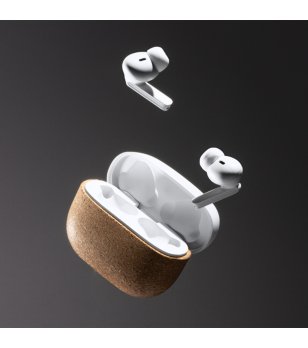 Безжични слушалки от рециклиран ABS и естествен корк. снимка