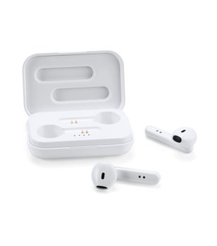 Безжични Bluetooth слушалки с калъф за зареждане FERY в бяло снимка