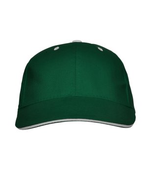 Тъмнозелена памучна шапка с козирка снимка