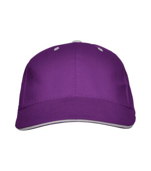 Лилава памучна шапка с козирка снимка