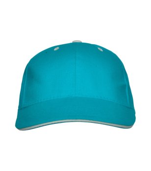 Памучна шапка с козирка в тюркоаз снимка