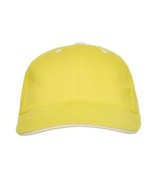 Жълта памучна шапка с козирка снимка