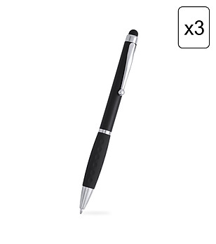 Комплект от 3 черни химикалки със стилус BALLPEN снимка