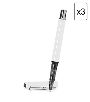 Комплект от 3 бр. бяла ролер химикалка YAMA снимка