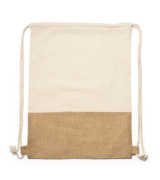 WILKES COTTON/JUTE DRAWSTRING BAG GREIGE снимка