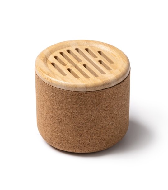 Безжична тонколонка YAMO от бамбук и корк снимка