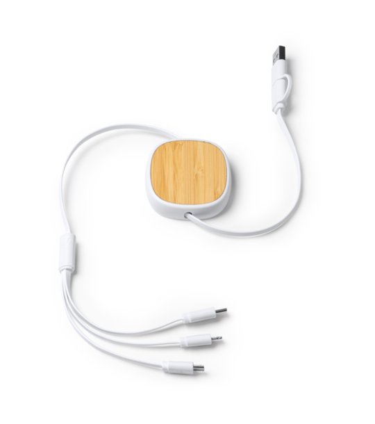 Разтегателен кабел за зареждане 5 в 1 LENS в бяло снимка