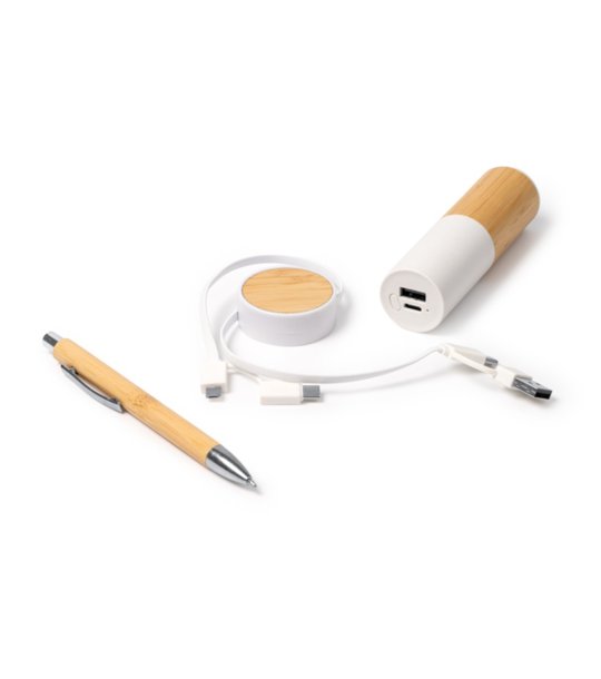 Комплект от преносима батерия и химикалка FARGON снимка