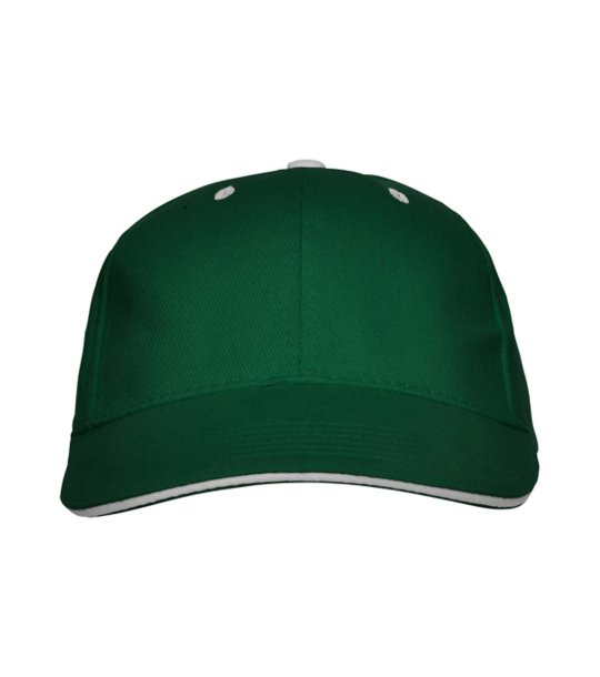 Тъмнозелена памучна шапка с козирка снимка