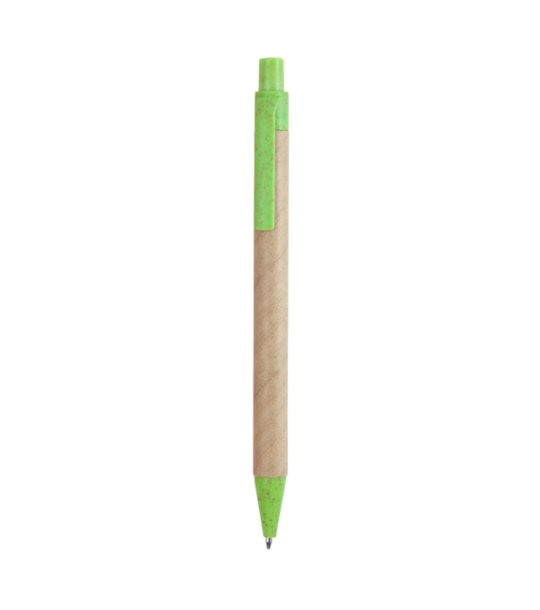 GROVE CARTON/WHEAT STRAW FIBER BALLPEN OASIS GREEN BLUE INK снимка