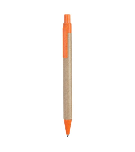GROVE CARTON/WHEAT STRAW FIBER BALLPEN ORANGE BLUE INK снимка