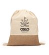 WILKES COTTON/JUTE DRAWSTRING BAG GREIGE-4 снимка