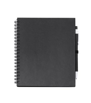 Тетрадка със спирала, черни корици и химикал LEYNAX снимка