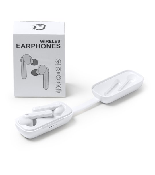 Безжични Bluetooth 5.0 слушалки с калъф за зареждане TRAP в бяло снимка