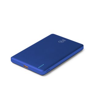 Външна магнитна батерия TERIUM в синьо 5000 mAh снимка