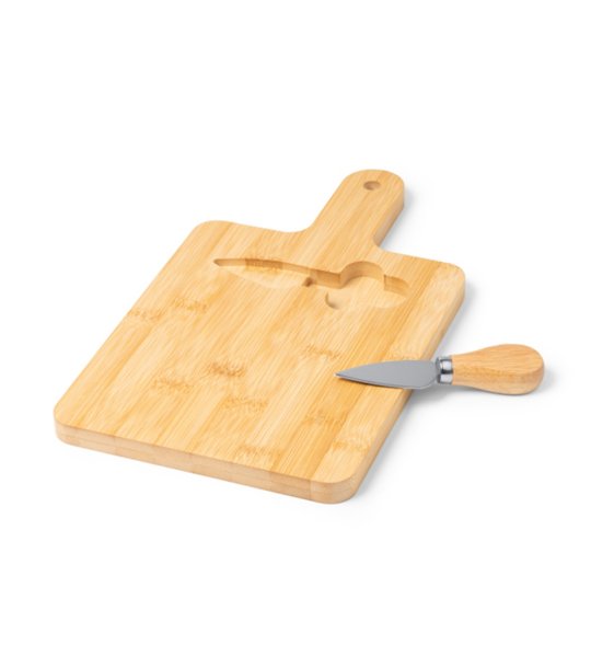 Дъска за рязане от бамбук с нож за сирена BRIE снимка