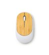 Безжична мишка REMY в бял цвят и бамбук-1 снимка