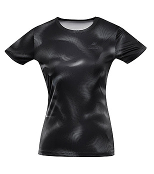 Дамска тениска в черно с принт QUATRA снимка