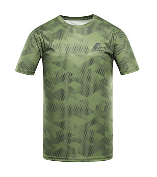 Мъжка тениска с принт в зелено QUATR с CoolDry снимка