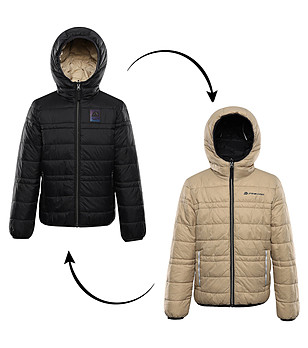 Леко зимно детско яке с две лица черно и бежово  DOUWO снимка