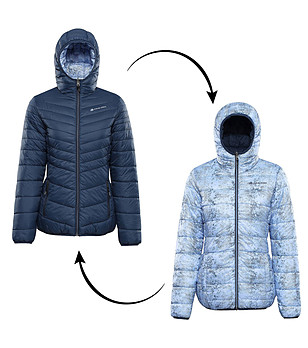 Зимно дамско яке с две лица в сини нюанси  EROMA снимка