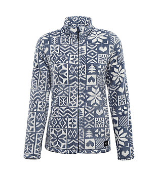 Дамско спортно горнище в синьо и бяло с принт  EFLINA снимка