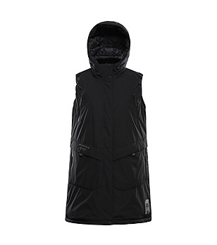 Черен дълъг дамски елек  HARDA 2 снимка