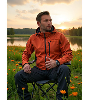 Мъжко softshell яке в цвят брик HOOR с DWR снимка