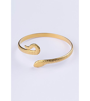 Дамска позлатена гривна змия снимка