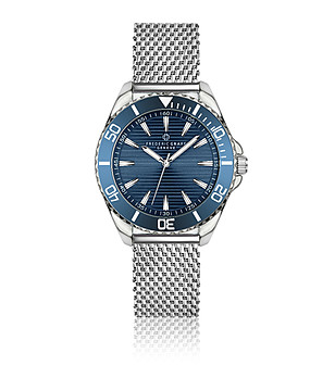 Мъжки часовник в сребристо и тъмносиньо снимка