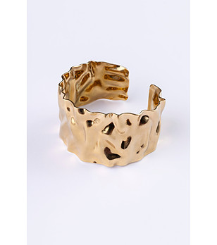 Позлатена дамска гривна тип маншет снимка