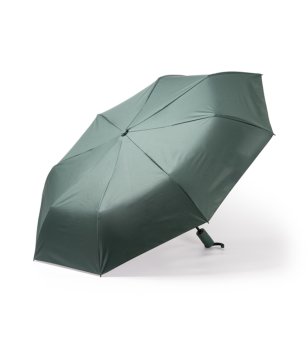 Компактен зелен ветроустойчив чадър с UV защита ELBERT снимка