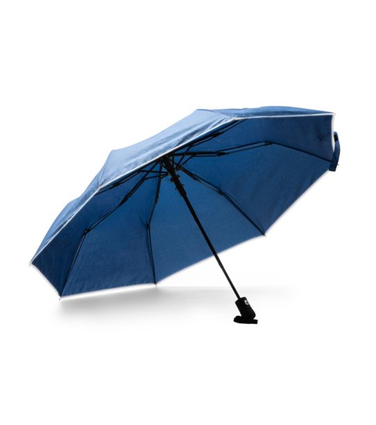 Син сгъваем чадър със светлоотразителен кант NIKOL снимка