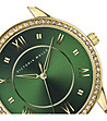 Дамски златист часовник със зелен циферблат-2 снимка