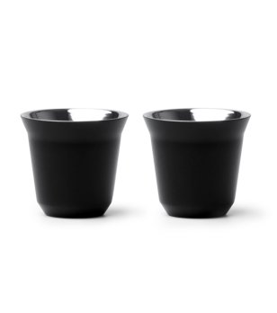 Комплект 2 чаши от рециклирана неръждаема стомана BOLUTO в черно снимка