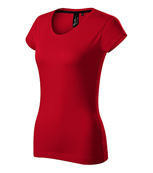 Дамска тениска в червен нюанс от памук Suzane снимка