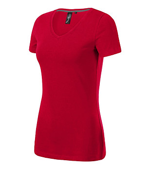 Дамска памучна тениска в червен нюанс Ine снимка