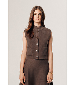 Дамски елек в кафяво Luise снимка