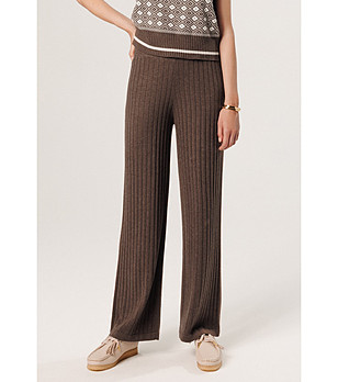 Кафяв дамски панталон Nona снимка