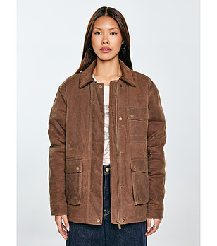 Светлокафяво дамско памучно яке Tormia от памук снимка