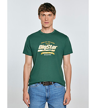 Зелена памучна мъжка тениска Briss снимка