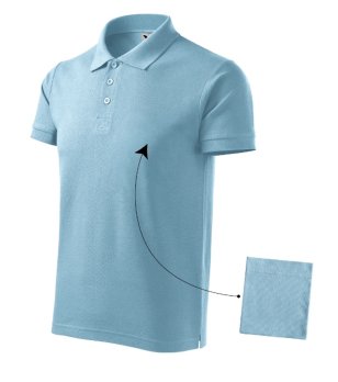 Mъжка блуза с къс ръкав и яка в синьо Polo снимка