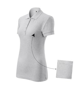 Памучна дамска блуза в светлосиво с яка Polo снимка